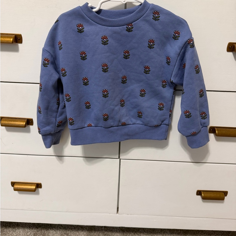 Primark Blue Kids Sweatshirt with Floral Design